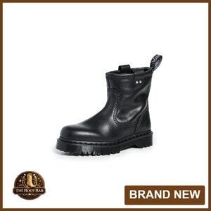 Leather Pull-On Boots with Platform Sole, Bex Stacked Heel